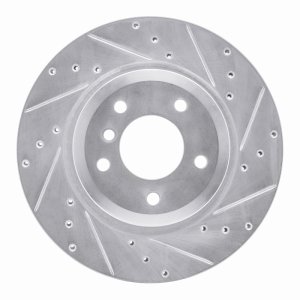 BMW Z4 Brake Rotor (1) - Rear Right - R1 Concepts - Drilled & Slotted - Silver - `11-`16